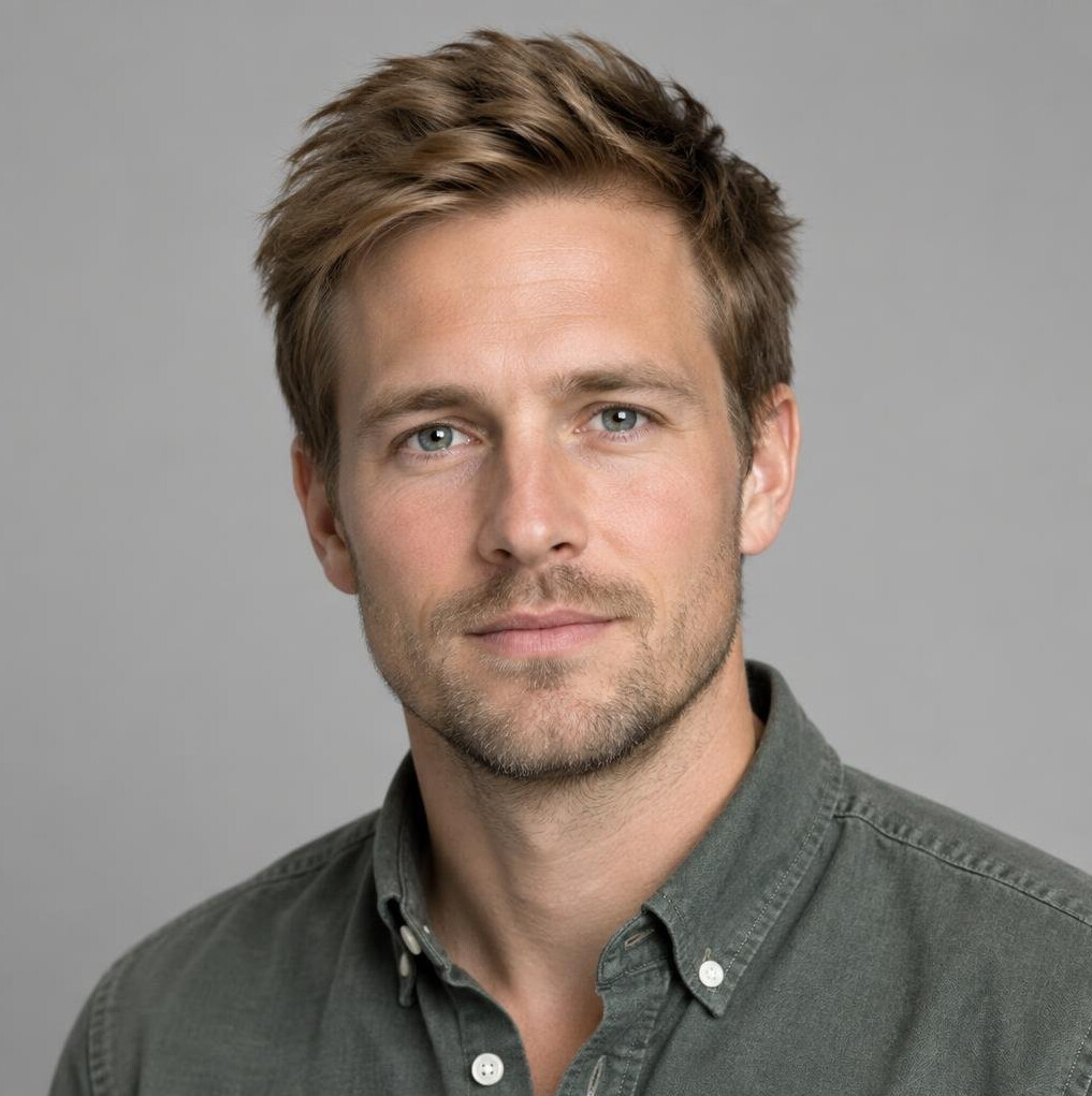 Portrait of a young man with a calm expression